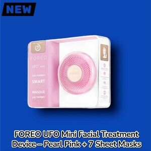 New FOREO UFO Mini Facial Treatment Device – Pearl Pink + 7 Sheet Masks